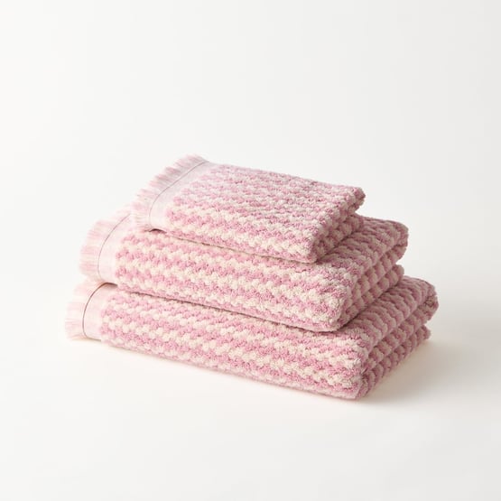 European Lola Pink Blossom & Natural Turkish Cotton Towel Range