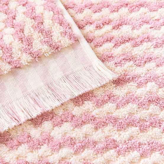 European Lola Pink Blossom & Natural Turkish Cotton Towel Range