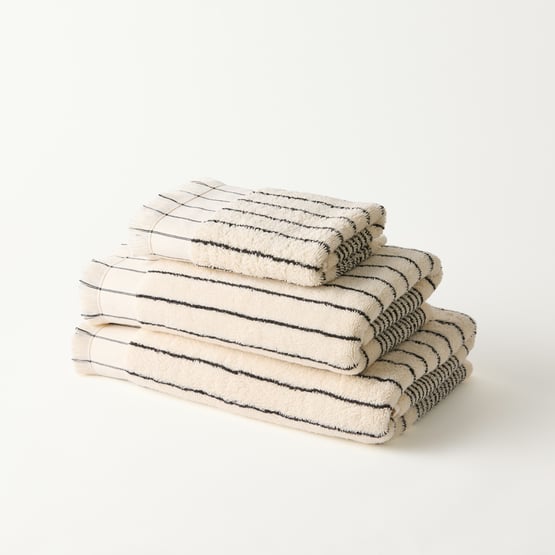European Gabriella Natural & Black Turkish Cotton Towel Range