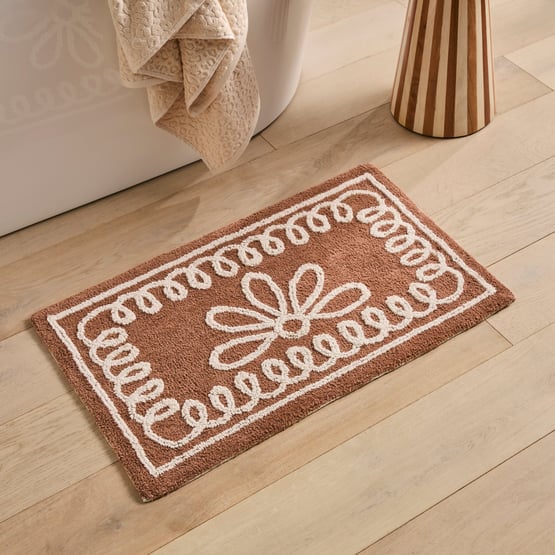 Flower Frame Bran Bath Mat