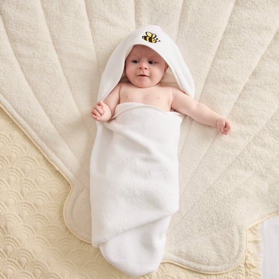 Australian Cotton White Bee Hooded Towel