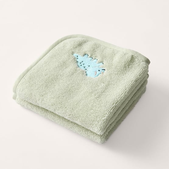 Australian Cotton Soft Sage Dino Washer Cloth Pack of 2