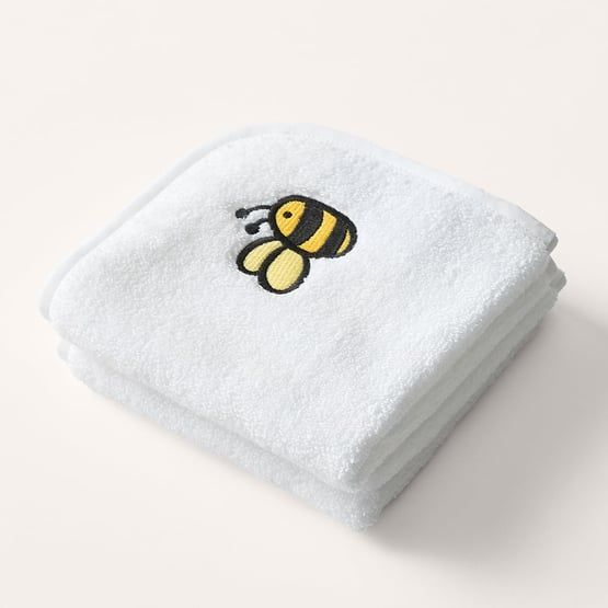 Australian Cotton White Bee Washer Cloth Pack of 2