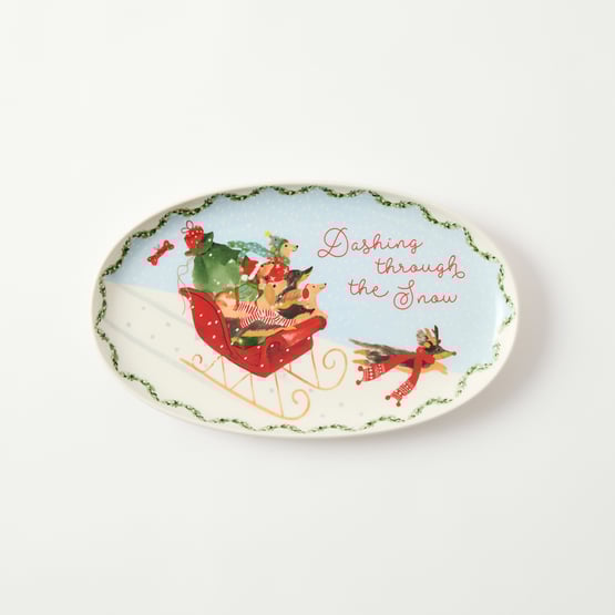 Dashing Dogs Oval Platter