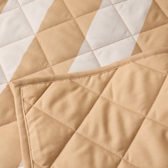 Catani Natural Stripe Quilted Coverlet Set