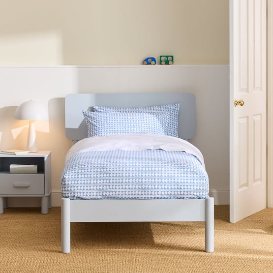 Louie Glacier Blue Timber Bed