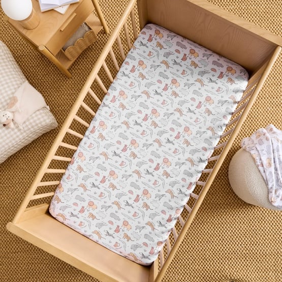 Safari Sun Jersey Sheets Cot Multi Fitted Sheets Pack of 2