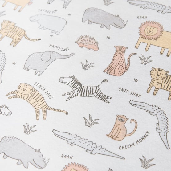 Safari Sun Jersey Sheets Cot Multi Fitted Sheets Pack of 2