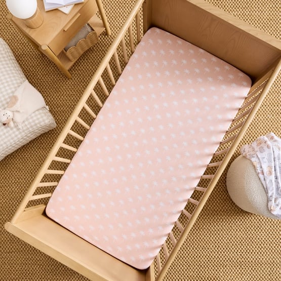 Safari Palm Jersey Sheets Tan Fitted Sheets Pack of 2