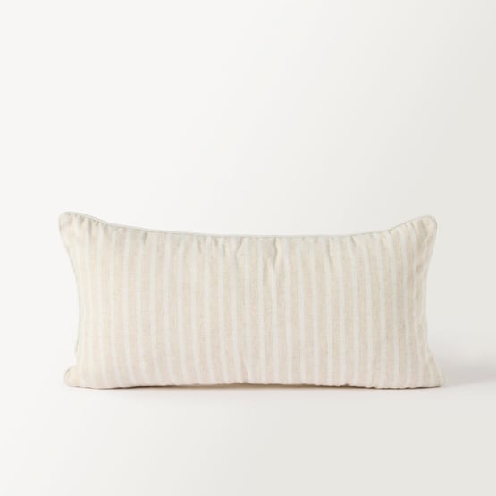 Tommy Natural & White Stripe Bolster Cushion