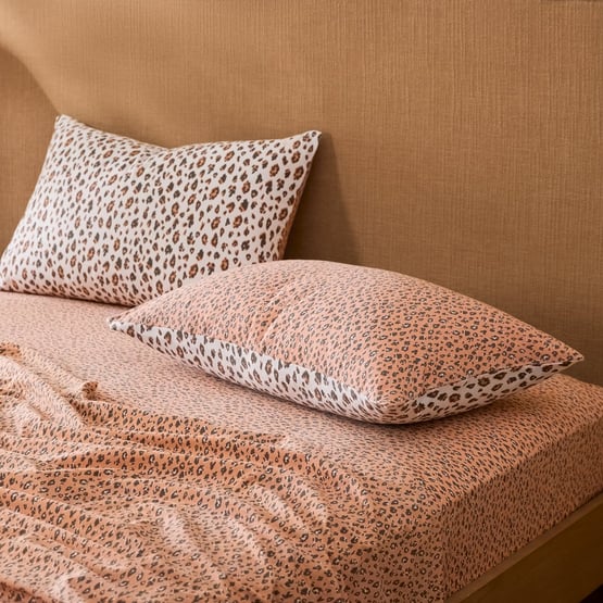 Stonewashed Cotton Sand Leopard Sheet Separates