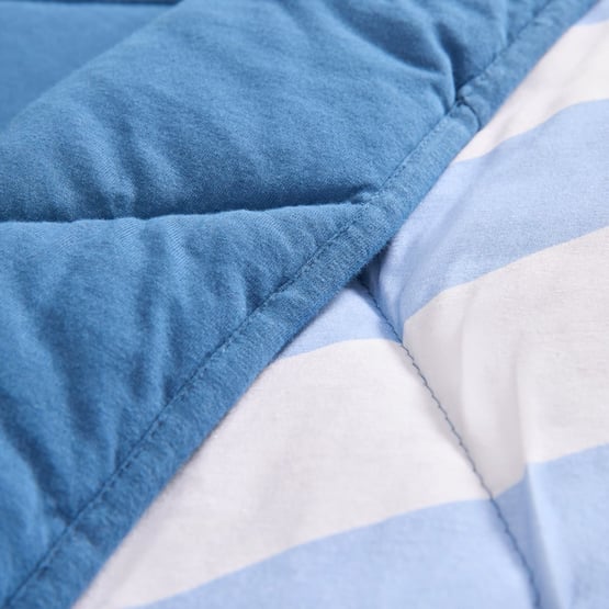 Bowie Moonlight Blue Quilted Jersey Blanket