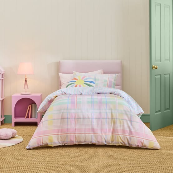 Shelby Sorbet Multi Check Quilt Cover Set