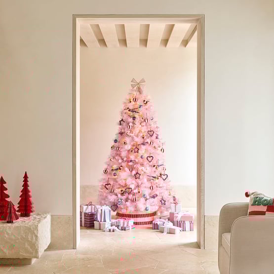 Whimsical Pink Pine LED Christmas Tree