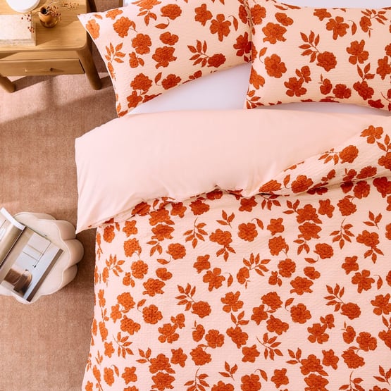 Nancy Floral Dusty Pink Quilt Cover Set