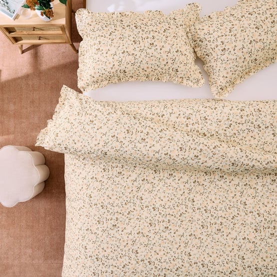 Gracie Ruffle Soft Pink Microfibre Quilt Cover Set