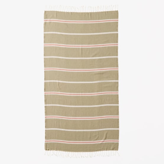 European Kale Stripe Turkish Peshtemal Beach Towel