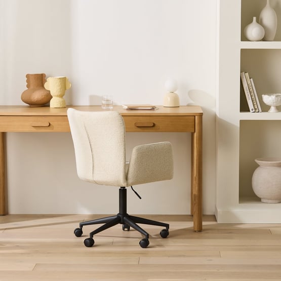 Dante Pearl Boucle Desk Chair