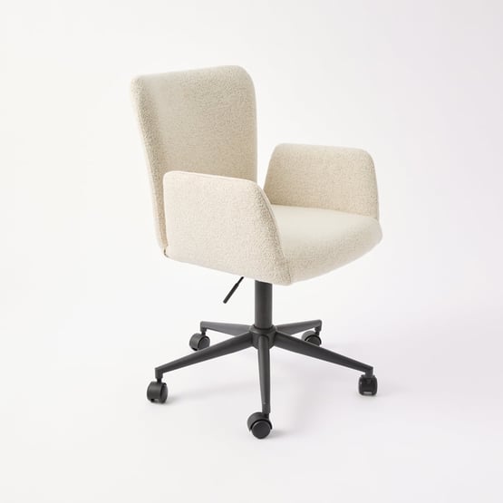 Dante Pearl Boucle Desk Chair
