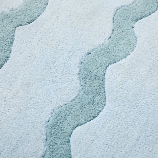 Bells Wavey Teal Stripe Rug