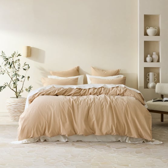 Stonewashed Cotton Sesame Quilt Cover Separates