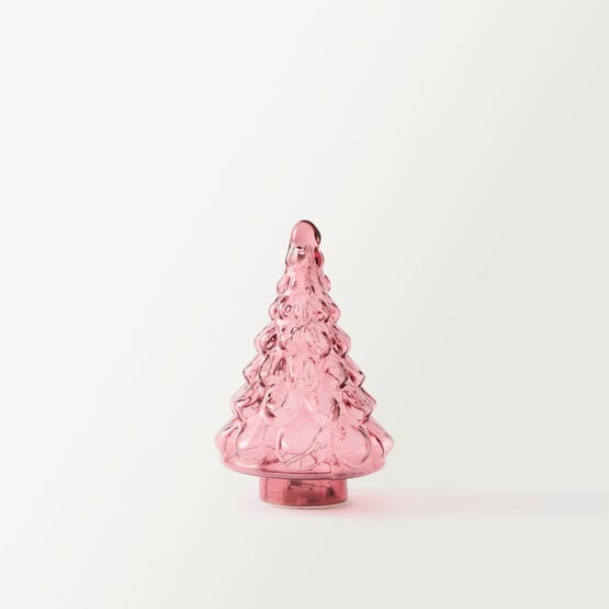 Christmas Red Glass LED Tree