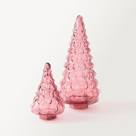 Christmas Red Glass LED Tree