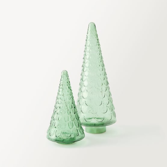 Festive Green Glass LED Tree
