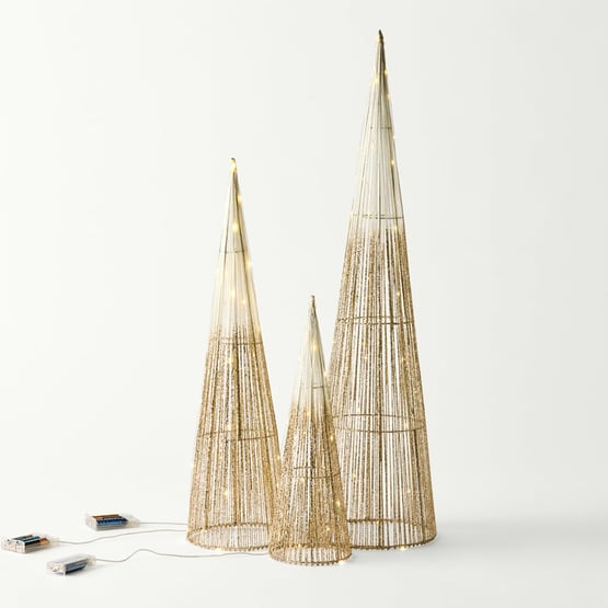 Gold & Silver Ombre LED Cone Tree