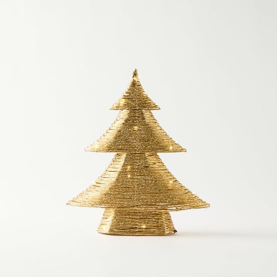 Sparkling Gold Christmas Tree with LED Lights