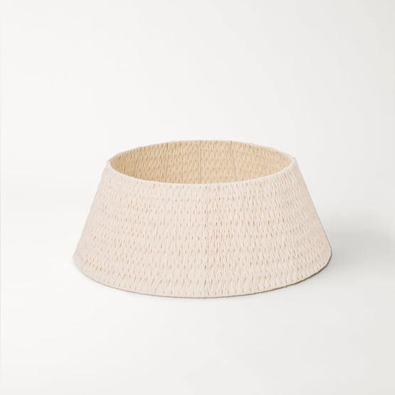 White Cross Woven Christmas Tree Skirt