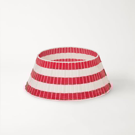 Festive Red & White Stripe Tree Skirt