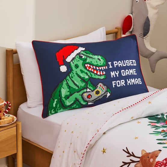 Dino Gamer Text Pillowcase