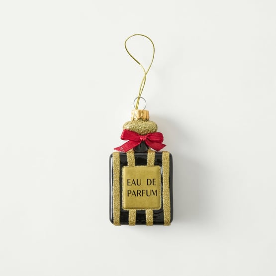 Vintage Glass Black Perfume Ornament