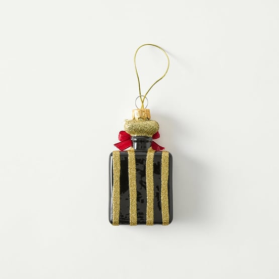 Vintage Glass Black Perfume Ornament