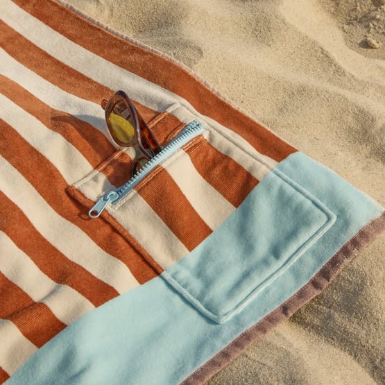 Apollo Blue Luxe Velour Pocket Beach Towel