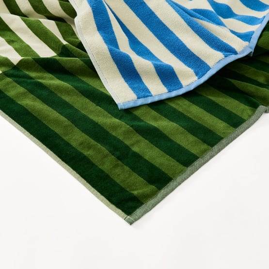 Whitehaven Blue Luxe Velour Beach Towel