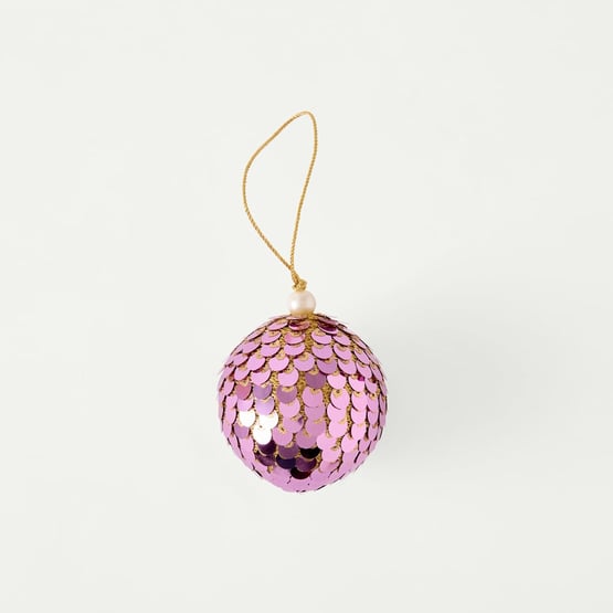 Pink Sequin Bead Ball Ornament