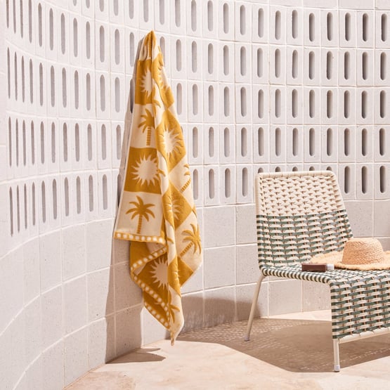 Sun Golden Spice Terry Textured Beach Towel
