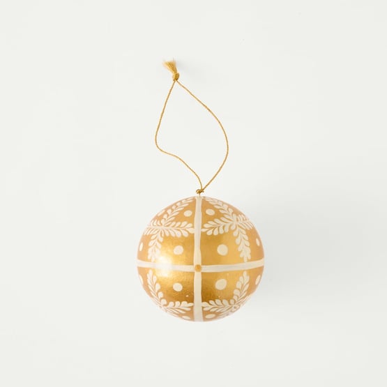 Papier Mache Gold Artisan Bauble