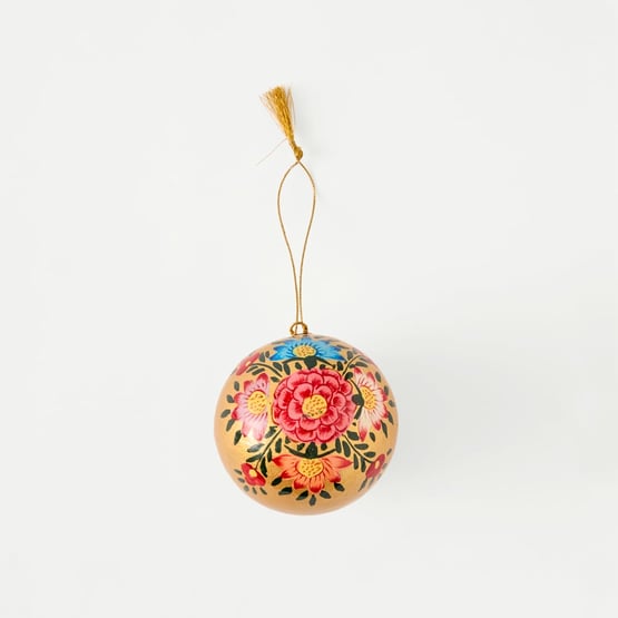 Papier Mache Gold Bouquet Bauble
