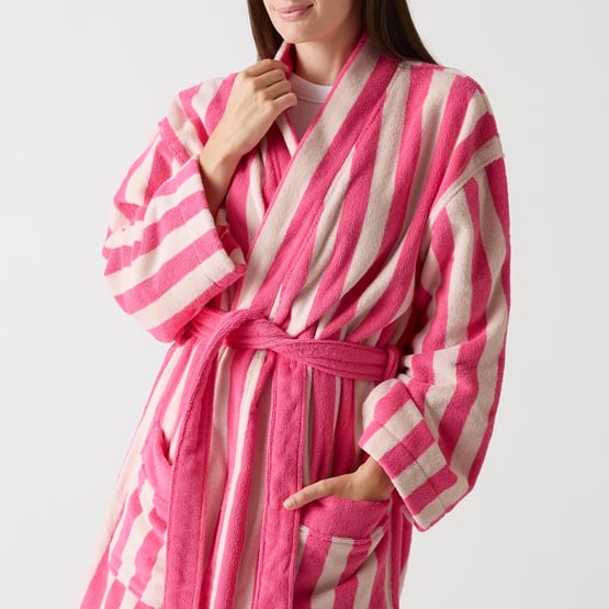 Whitehaven Pink Terry Textured Beach Robe