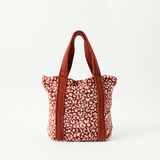Sorrento Leopard Terry Textured Beach Tote