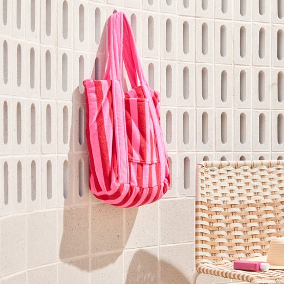 Whitehaven Pink Terry Textured Beach Tote
