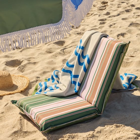 Hastings Stripe Padded Canvas Beach Chair