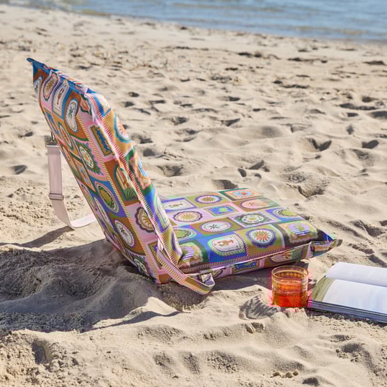 Byron Blue Padded Canvas Beach Chair