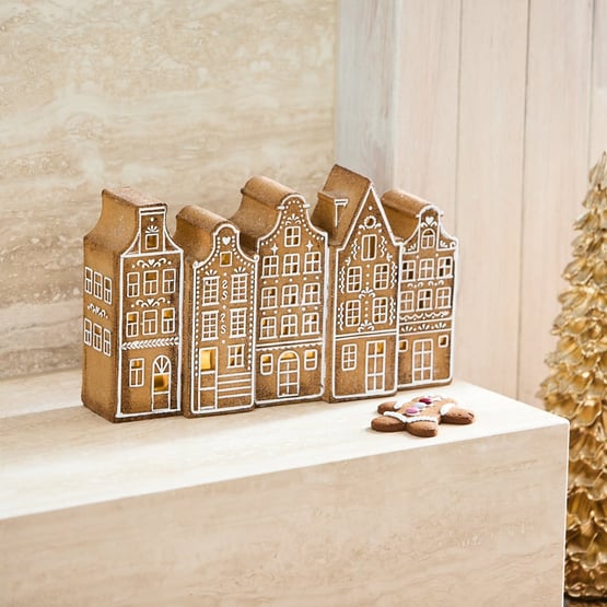 Frosted Gingerbread Brown & White Village