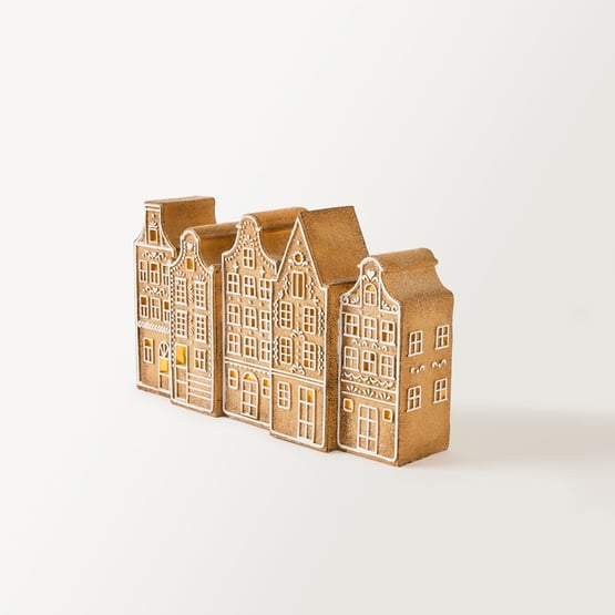 Frosted Gingerbread Brown & White Village