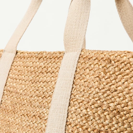 Jute Natural & Cream Beach Bag