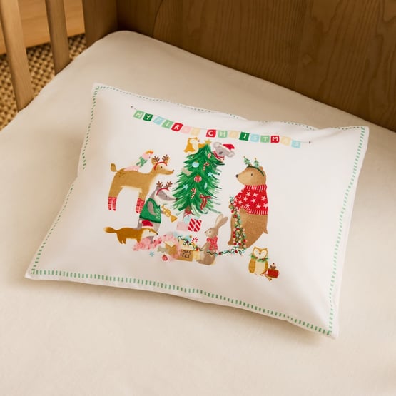 My First Christmas Cot Pillowcase